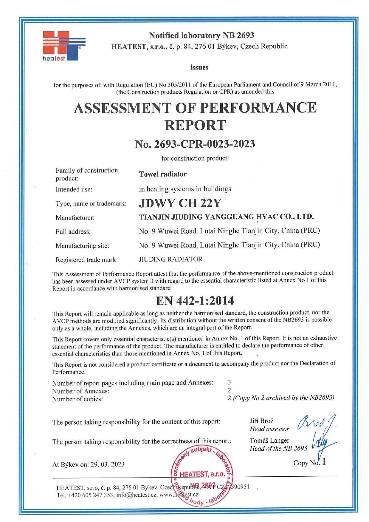CPR · EN 442 — JDWY-CH 22Y
